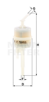 C 5001 air filter in-line