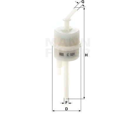 C 52/1 air filter in-line