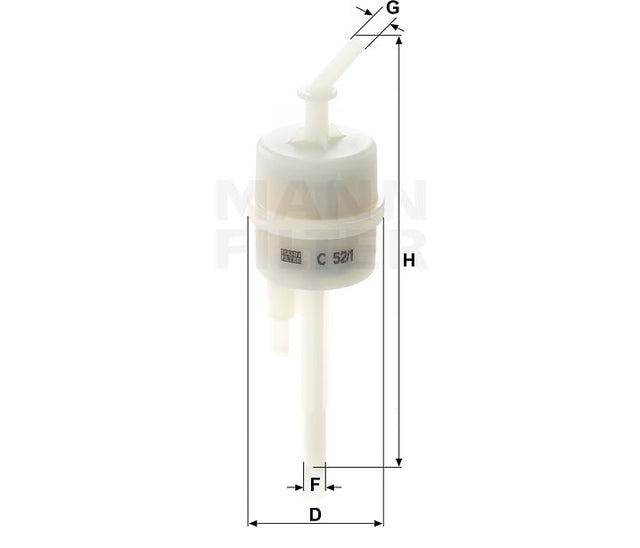C 52/1 air filter in-line