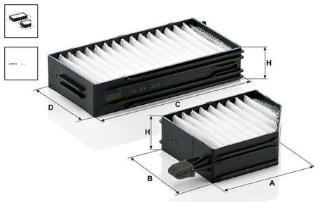 CU 21 000-2 cabin air filter element