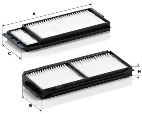 CU 22 001-2 cabin air filter element
