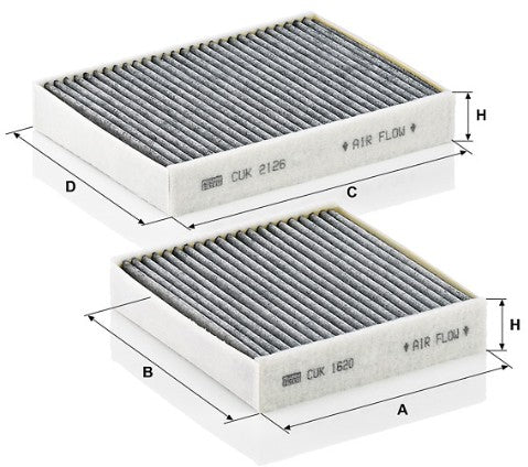 CUK 21 000-2 cabin air filter (activated carbon)