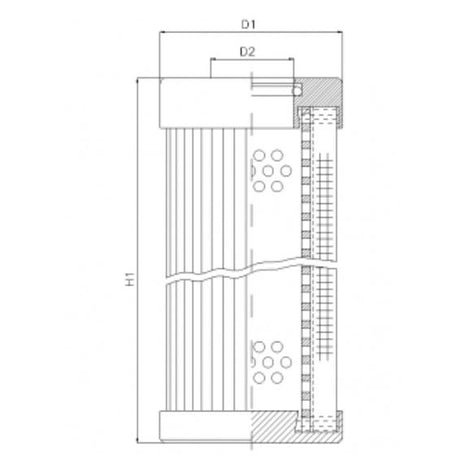 D140T25B hydraulic filter element