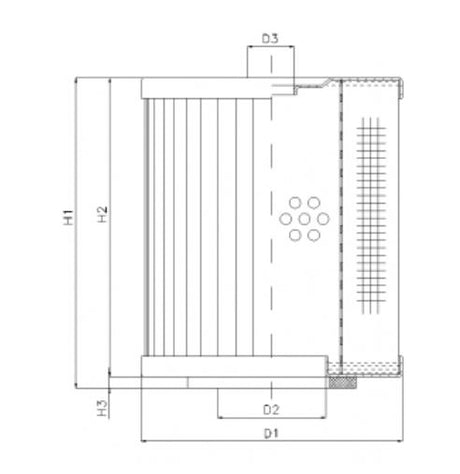 D260T500 hydraulic filter element