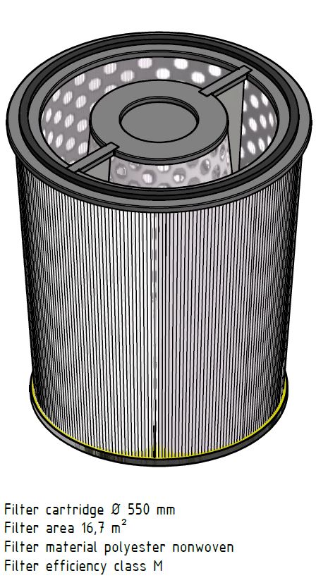 EIT-130-63875 filter cartridge  550/465 x 605mm,16,7m²