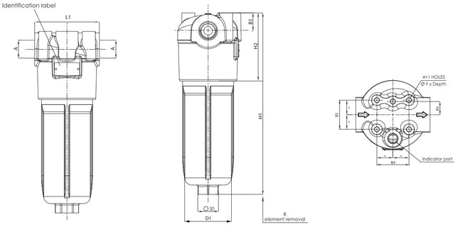 F100XD250G06ABB7DS000 Inline medium pressure filter