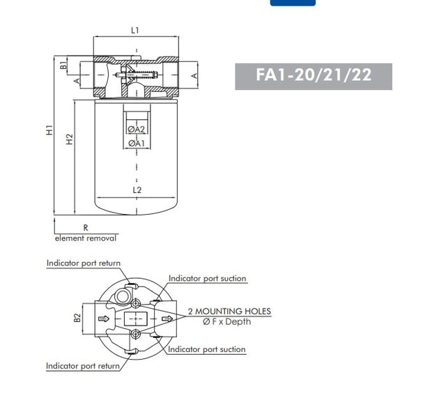 FA121000BB6R000 filter head