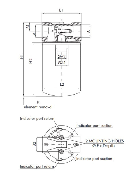 FA121C25BB6S00 in-line filter (suction filter)