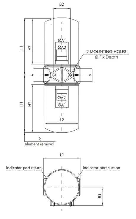 FA130T60BB7S000 in-line filter (suction filter)