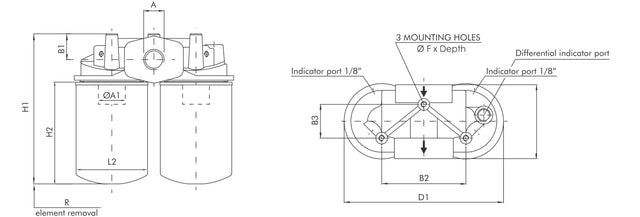 FA140C10BB7R00 Inline spin-on filter