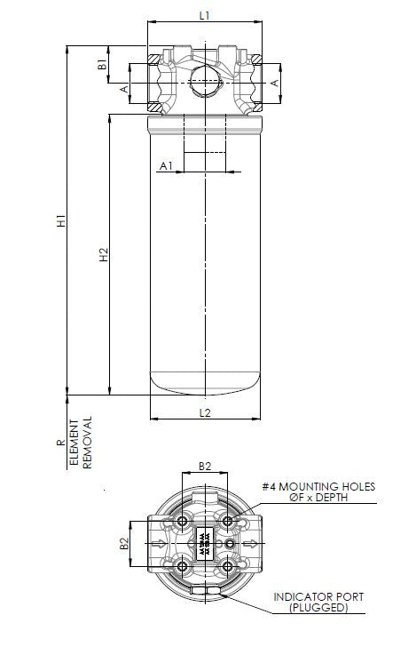 FA421000BB6DT000S0 filter head for in-line filter