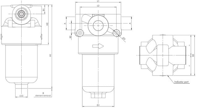 FD310G10ABB30TVX5 Inline medium pressure filter