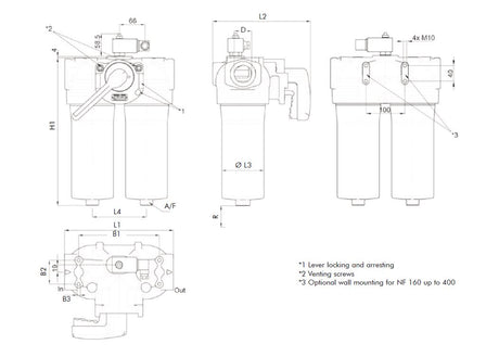 FDD040XD063000BB7DS000S0 in-line filter housing (pressure line)
