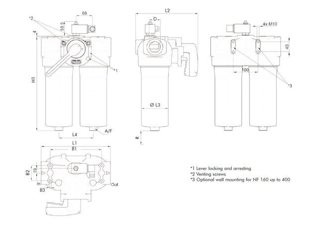 FDD040XD063000BB7DS000S0 in-line filter housing (pressure line)