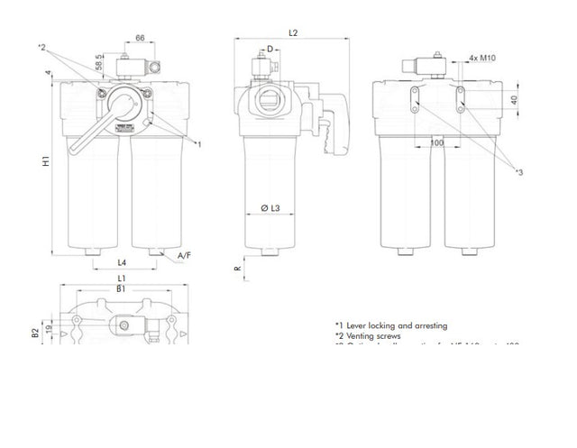FDD040XD250000BB70W000 in-line filter housing (pressure line)