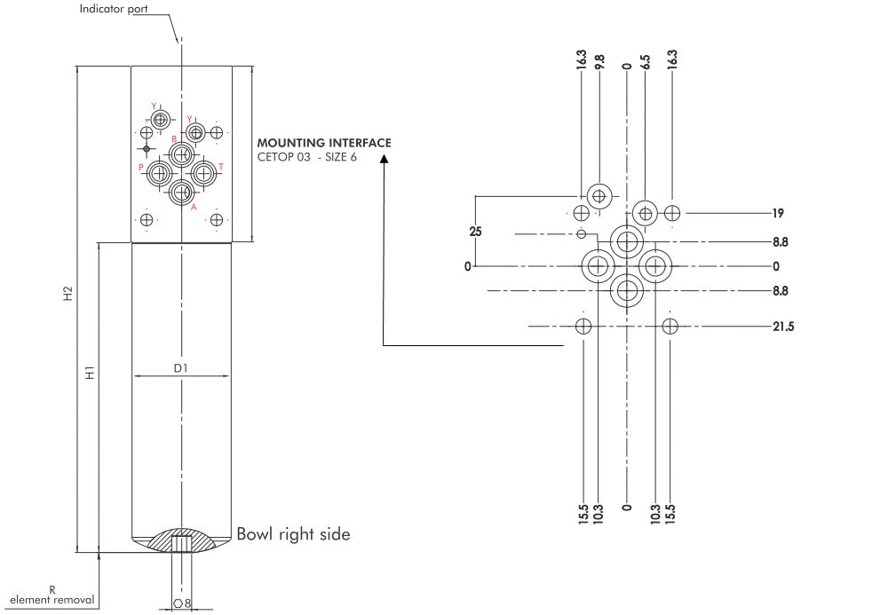 FDMD108G03BBDWEX8 in-line filter (pressure line)