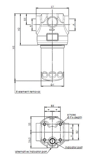 FH100D135000BB600S000S0 in-line filter housing (pressure line)