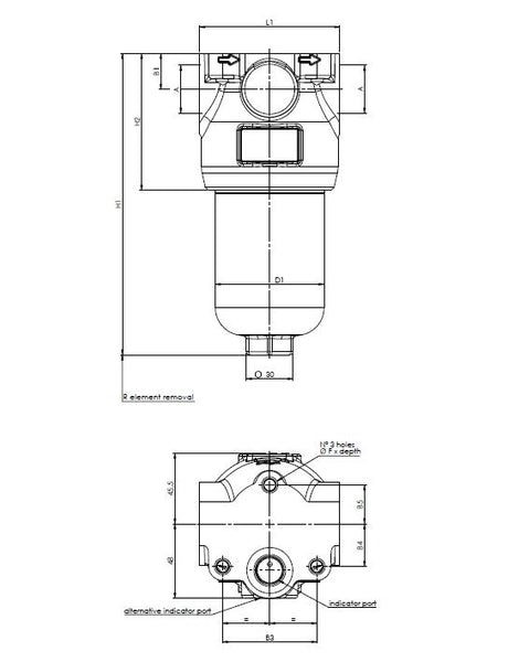 FH320D121000BB4DS000S0 in-line filter housing (pressure line)