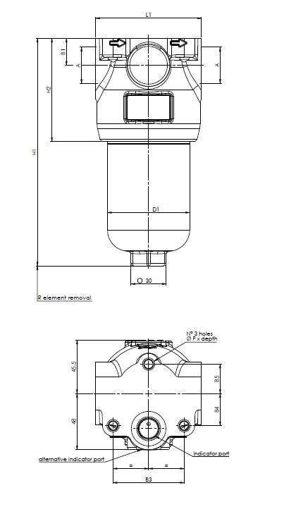 FH320D126000BB5DS000S0 in-line filter housing (pressure line)