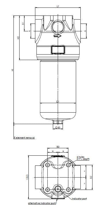 FH420D143000BB700S000SD in-line filter housing (pressure line)