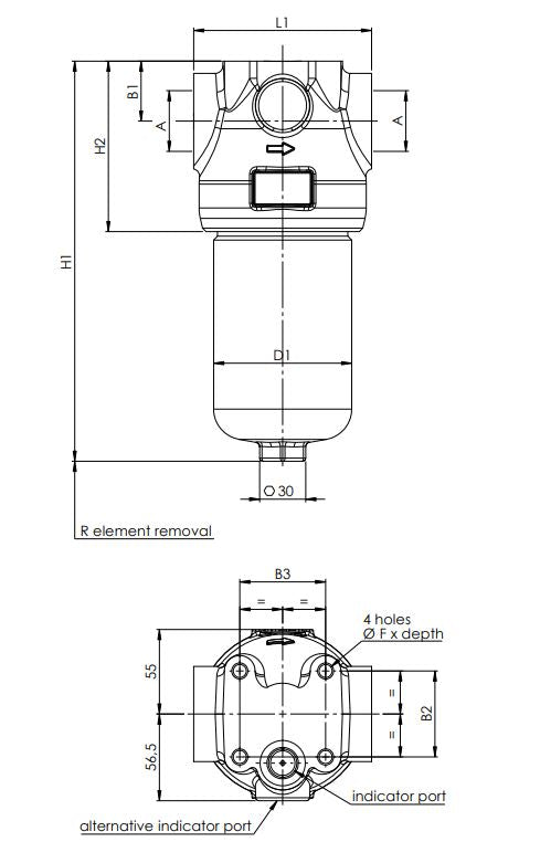 FH420XD250000VB600W000S0 in-line filter housing (pressure line)