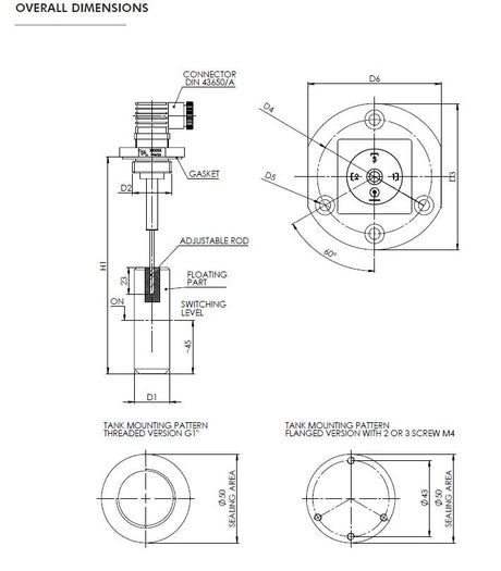 FLA0500 Electromagnetic level switch - spdt