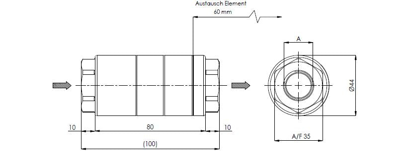 FLC1S25BB1 in-line filter (pressure line)