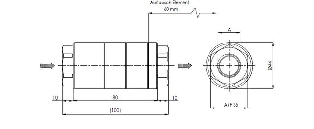 FLC1S25BB1 in-line filter (pressure line)