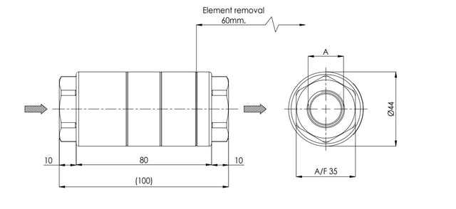 FLC1S25BB2 hydraulic filter in-line
