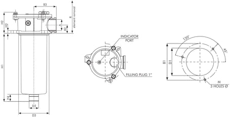 FR140G10BBB60CMPB Tank top return filter