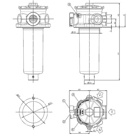 FR62R104000BB4001B000 inline filter housing (return filter)