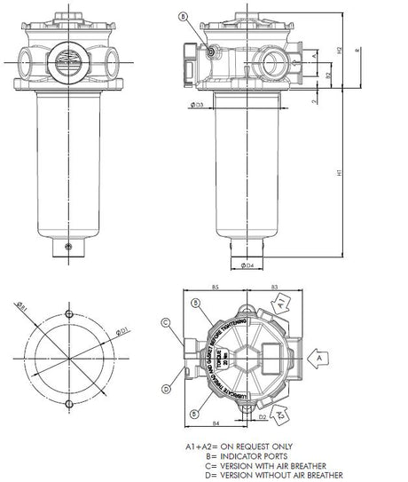 FR64R130000BB6001B000 Inline filter housing (return filter)