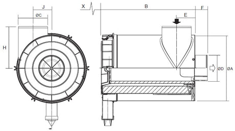 G100428 air filter (RadialSeal FRG2)