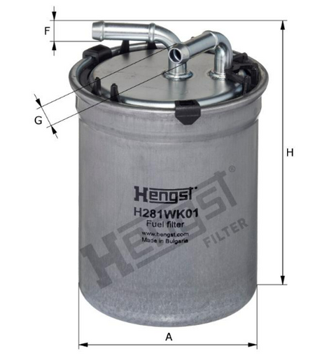 H281WK01 fuel filter in-line
