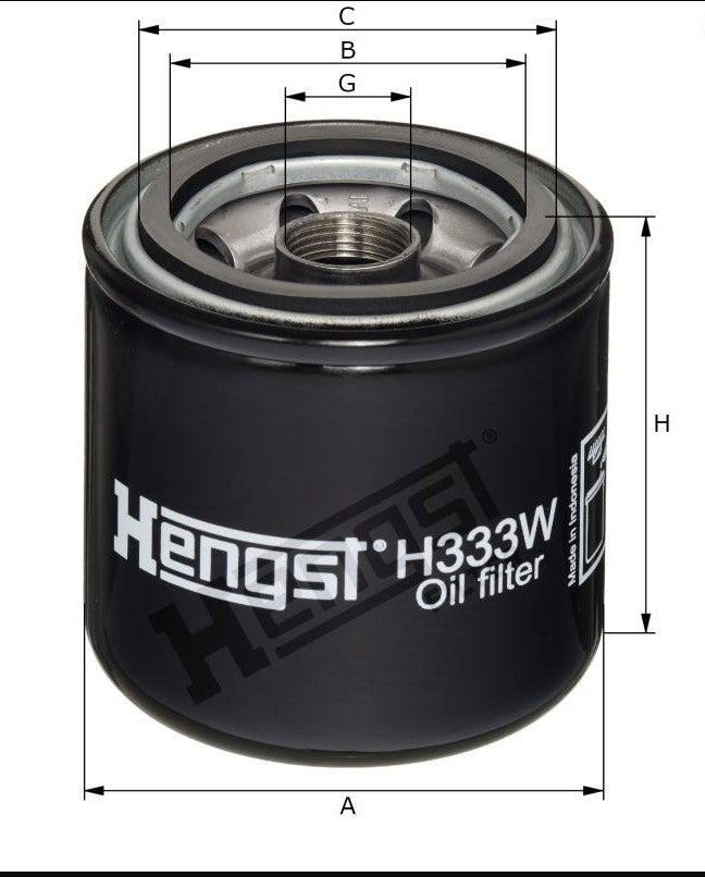 H333W oil filter spin-on