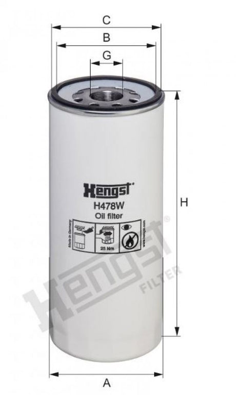 H478W oil filter spin-on