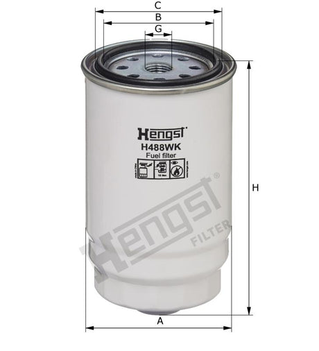 H488WK fuel filter spin-on