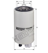 H524WK D385 fuel filter spin-on