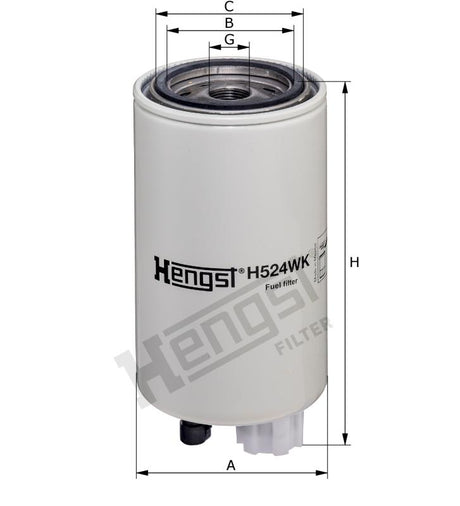H524WK D385 fuel filter spin-on