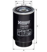 H541WK D540 fuel filter spin-on