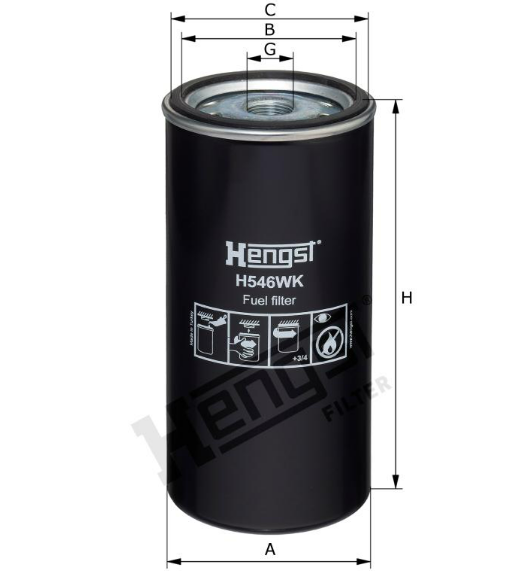 H546WK fuel filter spin-on
