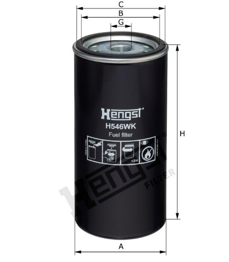 H546WK fuel filter spin-on