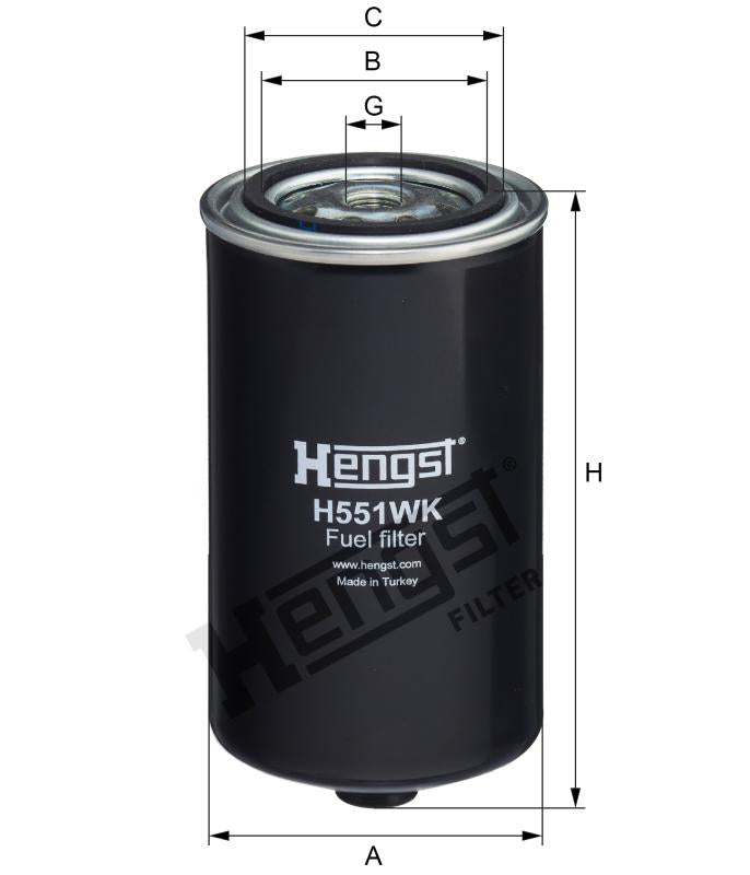 H551WK D699 fuel filter spin-on