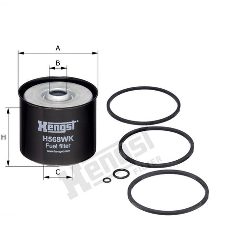 H568WK D498 fuel filter spin-on