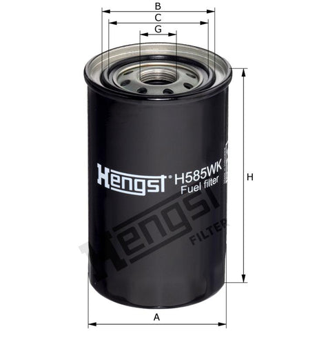 H585WK fuel filter spin-on