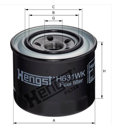 H631WK fuel filter spin-on