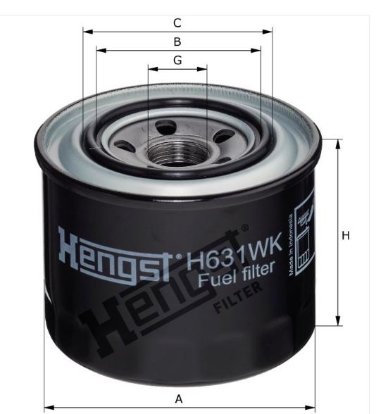 H631WK fuel filter spin-on