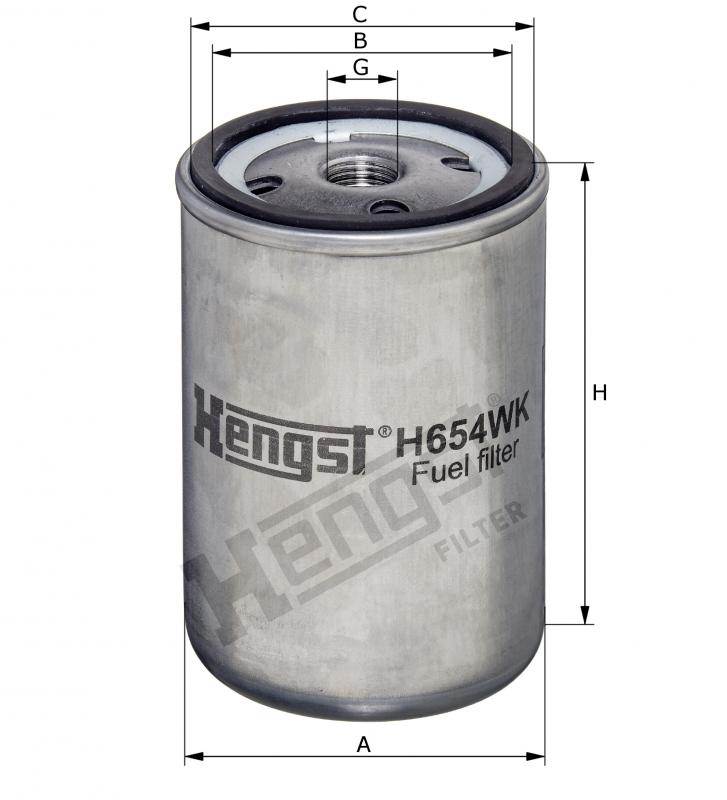 H654WK D576 fuel filter spin-on