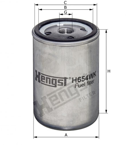 H654WK D576 fuel filter spin-on