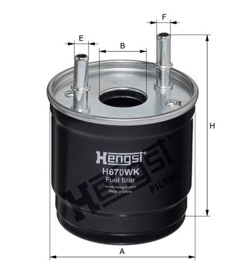 H670WK D784 fuel filter in-line